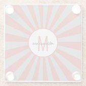 Modern Gray Red Initial Monogram Glasuntersetzer (Rückseite)