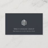 Modern Gray Silver Geometric Logo Visitenkarte (Vorderseite)
