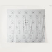 Modern Gray Step and Repeat Company Logo Event Wandteppich (Vorderseite (Horizontal))