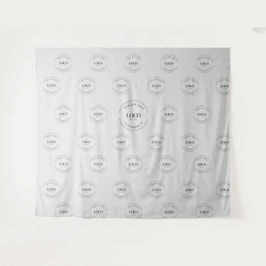 Modern Gray Step and Repeat Company Logo Event Wandteppich (Vorderseite (Horizontal))