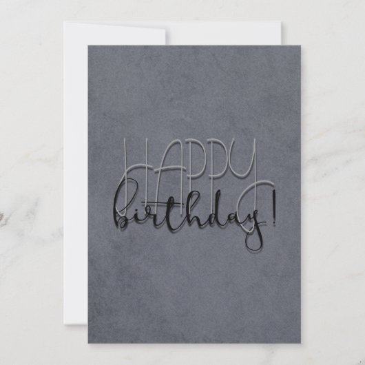 Modern gray stylish Textured Birthday (Vorderseite)