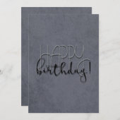 Modern gray stylish Textured Birthday (Vorne/Hinten)