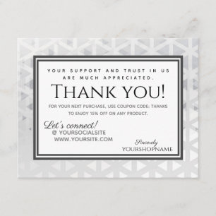 Modern Gray Triangle Vielen Dank für Ihre Bestellk Begleitkarte