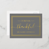 Modern Gray Wedding Mr. & Mrs. Folie Einladungspostkarte (Vorderseite/Rückseite)