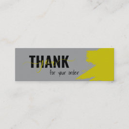 Modern Gray Yellow Scripte Vielen Dank Mini Visitenkarte