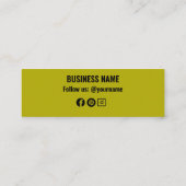 Modern Gray Yellow Scripte Vielen Dank Mini Visitenkarte (Rückseite)