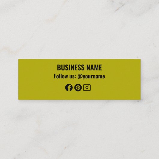 Modern Gray Yellow Scripte Vielen Dank Mini Visitenkarte (Rückseite)