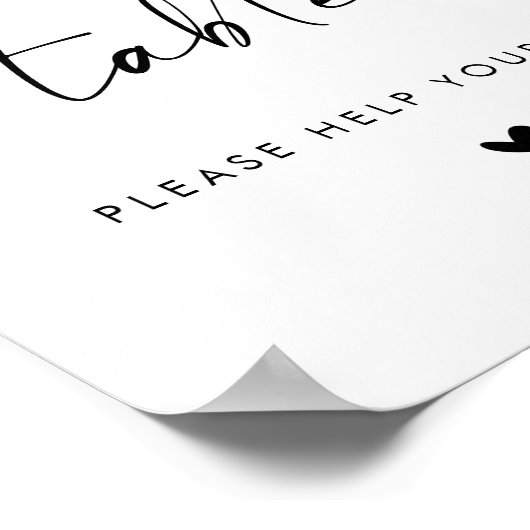 Modern Grazing Table Sign for Wedding Poster (Ecke)