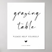 Modern Grazing Table Sign for Wedding Poster (Vorne)