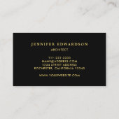 Modern grean leaf black and gold professional visitenkarte (Rückseite)