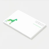 Modern Great Dane Green Post-it Klebezettel (angewinkelt)