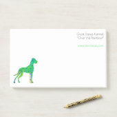 Modern Great Dane Green Post-it Klebezettel (Auf Schreibtisch)