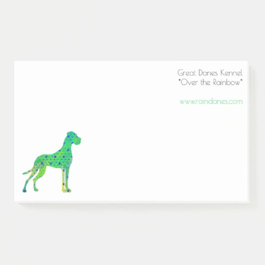 Modern Great Dane Green Post-it Klebezettel (Vorderseite)