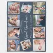 Modern Great Grandma 10 Photo Collage Cute Heart Fleecedecke (Vorderseite)