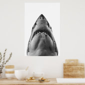 Modern Great White Shark Portrait Poster (Küche)