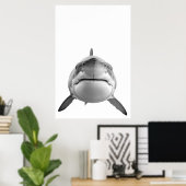 Modern Great White Shark Portrait Poster (Heimbüro)