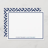 MODERN GREEK KEY PERSONALISIERT STATIONARY MITTEILUNGSKARTE (Vorne/Hinten)