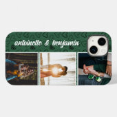 Modern Green 3 Foto Couple Collage Case-Mate iPhone Hülle (Rückseite (Horizontal))