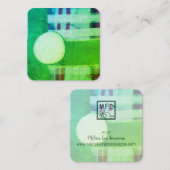 Modern Green Abstract Minimalist Square Clean Quadratische Visitenkarte (Vorne/Hinten)