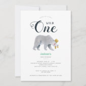 Modern Green Adventure Bären Animal First Birthday Einladung (Vorderseite)