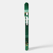 Modern Green Agate Gold Glitzer Script Monogram Case-Mate iPhone Hülle (Rückseite / Links)