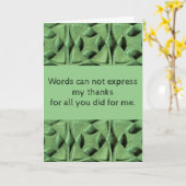 Modern Green All you did for me Danke Karte (Gelbe Blume)