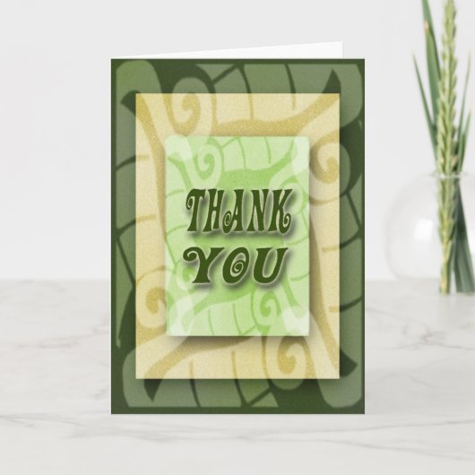 Modern Green And Gold Blank Thank You Dankeskarte (Vorderseite)