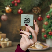 Modern Green and Gold Christmas QR Code RSVP Card Begleitkarte