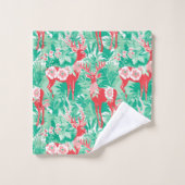 Modern green and magenta Christmas preppy towel Badhandtuch Set (Waschlappen)