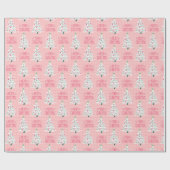 Modern Green and Pink Christmas Wrapping Paper Geschenkpapier (Flach)