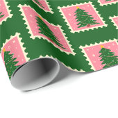Modern Green and Pink Christmas Wrapping Paper Geschenkpapier (Rolleneckpunkt)