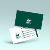 Modern Green and White QR Code Business Card Visitenkarte