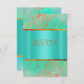 MODERN GREEN AQUAMARIN Marbellgold uAwg RSVP Karte (Vorne/Hinten)