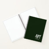 Modern Green Artist Sketchbook with Name Notebook Notizblock (Innenseite)