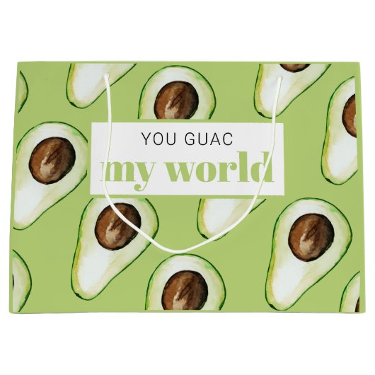 Modern Green Avocado Fusion Zitat Große Geschenktüte (Vorderseite)