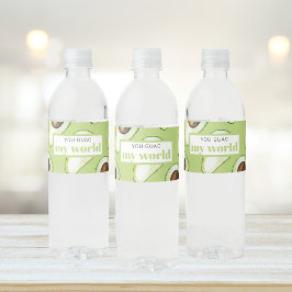 Modern Green Avocado Fusion Zitat Wasserflaschenetikett