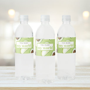 Modern Green Avocado Fusion Zitat Wasserflaschenetikett