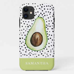 Modern Green Avocado Personalisiert Name  Case-Mate iPhone Hülle