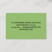 Modern Green Avocado Zitat von Avocado Lover Gesch Visitenkarte (Rückseite)