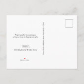 Modern Green Baby Junge Dusche Niedlich Danke Ankündigungspostkarte (Rückseite)