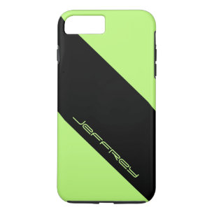 Modern Green & Black One Strip, Personalisierter N Case-Mate iPhone Hülle