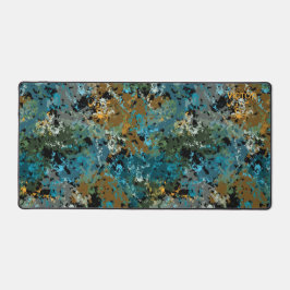 Modern Green Blue Camo Army Masculine Custom Name  Schreibtischunterlage