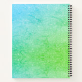Modern Green Blue Ombre Glitzern Name Sketchbook Notizblock (Rückseite)