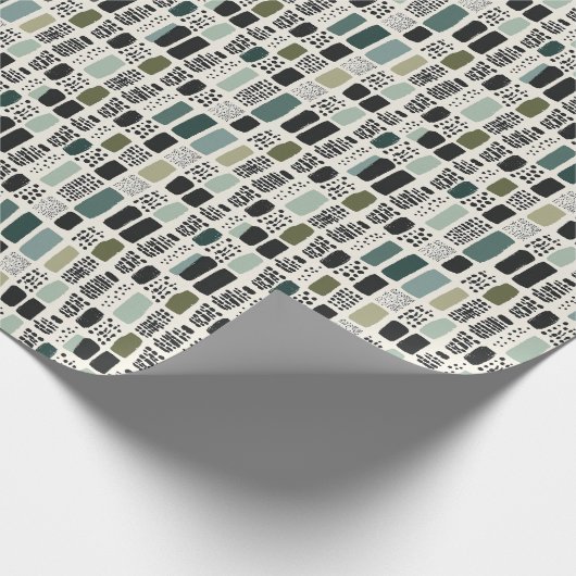 Modern Green Boho Geschenkpapier (Ecke)