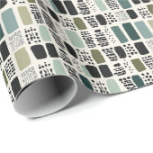 Modern Green Boho Geschenkpapier (Rolleneckpunkt)