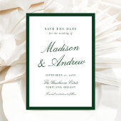 Modern Green Border Photo Wedding Save The Date