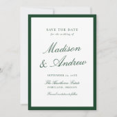 Modern Green Border Photo Wedding Save The Date (Vorderseite)