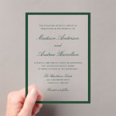 Modern Green Border Wedding Acryleinladungen (Insitu (Handheld))