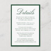 Modern Green Border Wedding Details Begleitkarte (Vorderseite)