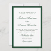 Modern Green Border Wedding Einladung (Vorderseite)
